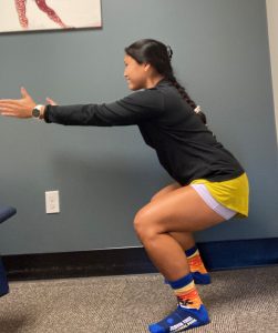 Woman squatting