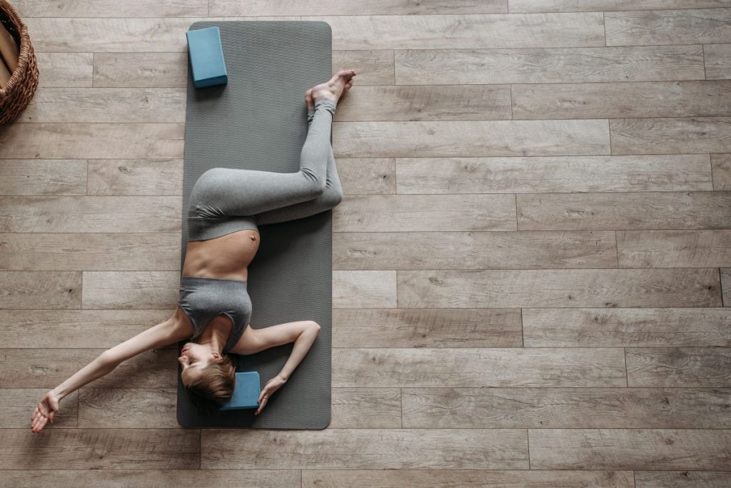 Pregnant woman doing yoga
